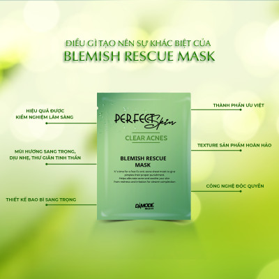 Mặt nạ tinh chất cô đặc cho da dầu da mụn BLEMISH RECUE MASK DAMODE 5 cái dùng thử 