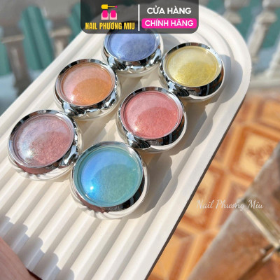 Set Tráng Gương Ánh Ngọc Trai 6 Hũ Nhiều Màu Dạ Quang Dạng Bột Chuyên Dùng Trang Trí Móng - Nail Phương Miu
