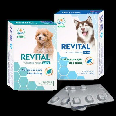 BOSSEN - Revital Thực Phẩm Hỗ Trợ Giảm Ngứa cho Chó - Hộp 10 viên