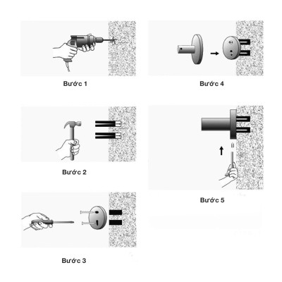 Giá treo cuộn giấy vệ sinh khoan tường inox 304 Hobby home decor G7