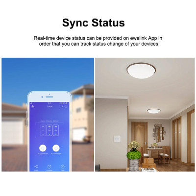  Công tắc đèn tường WiFi SONOFF T1UK3C-TX 3 Gang thông minh 433Mhz Ứng dụng điều khiển từ xa RF / Hẹn giờ điều khiển cảm ứng Bảng điều khiển tiêu chuẩn