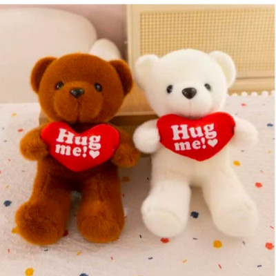 Thú nhồi bông teddy ôm tim hugme đáng yêu - Size 28cm - Quà tặng gấu Teddy lông mịn size mini cho bé