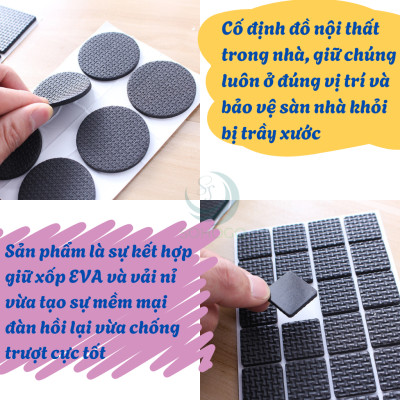 Bộ Lót Chân Nội Thất Đa Năng (48 Miếng) Miếng Lót Êm – Sàn Yên Tĩnh, Nhà Gọn Gàng Bộ Lót Chống Xước Siêu Bám – Chân Bàn Ghế “Không Làm Phiền” Chân Êm Sàn Mượt – Combo 48 Miếng Lót Nội Thất