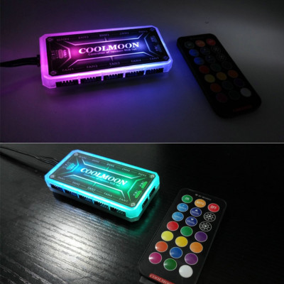 Bộ 6 Quạt + Khiển Coolmoon RGB V2 - Hàng nhập khẩu