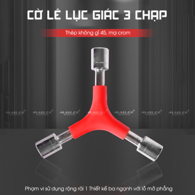 Cờ lê lục giác ngoài 8/9/10mm CLG-8910, cờ lê lục giác ba chạc đầu chữ Y dụng cụ sửa xe đạp kết hợp - Mai Lee