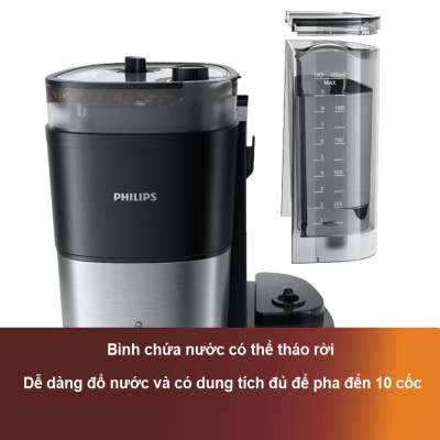 Máy pha cà phê Drip xay và pha tự động thương hiệu Hà Lan Philips HD7900/50 - Hàng chính hãng (BH 1 NĂM)
