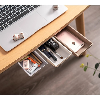 Hộc Ngăn Kéo Bàn Mini Có Keo Dán Để Văn Phòng Phẩm, Lưu Trữ Đồ Tiện Ích - Hàng Chính Hãng 