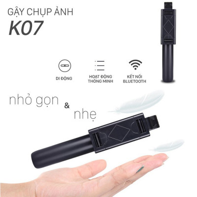 Gậy chụp hình tự sướng K07 kèm nút bluetooth điểu khiển từ xa hàng TiMa.lala - hàng chính hãng