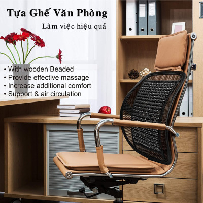 Miếng Lưới Tựa Lưng Ghế Hạt Gỗ Dành Cho Ô Tô Ghế Văn Phòng Cao Cấp – Miếng Tựa Lưng Ghế Hạt Gỗ Cho Dân Văn Phòng Chính Hãng Dododios – Màu Gỗ Sẫm Ngẫu Nhiên