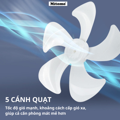 Quạt Cây Đứng Mitomo FCE-60 có điều khiển từ xa, hẹn giờ hàng chính hãng