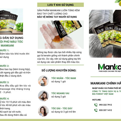 Hộp Dầu Gội Phủ Bạc Thảo Dược, Nhuộm Tóc Màu Đen Tự Nhiên, Mankani [250ml - Chính Hãng]