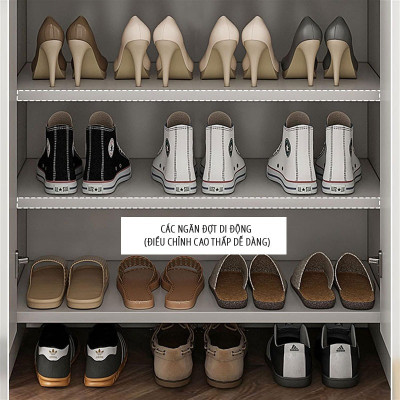 Tủ Giày Dép Gỗ 2 Cánh Kèm Chân Sắt Đơn Giản Mà Đẹp Thương Hiệu SIB Decor TG29