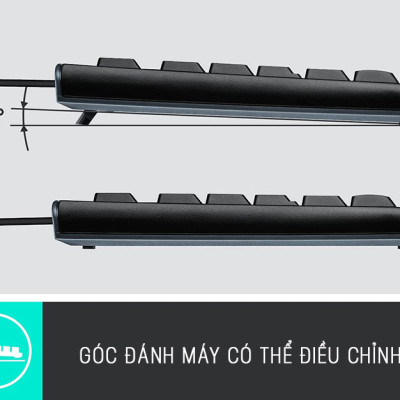 Bàn phím chuột có dây Logitech MK120 Thiết kế chống đổ tràn, có kích thước đầy đủ kèm bàn phím số, bền bỉ - Hàng Chính Hãng