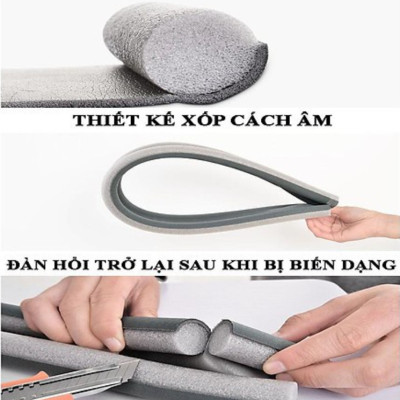 6 Mét Chặn Cửa, Ron Dán Khung Cửa, Lấp Kín Khe Hở, Chặn Nước, Cách Âm, Chống Thoát Nhiệt, Va Đập - Dán Được Mọi Loại Cửa