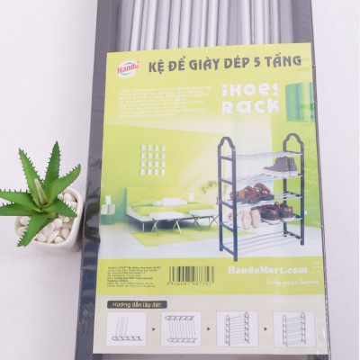 Combo Kệ để giầy dép 5 tầng tiện ích kèm Chai xịt khử mùi hôi giầy dép, mũ bảo hiểm Hando 120ml