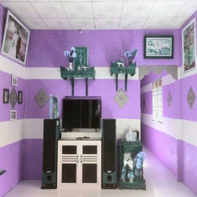 Bộ 5 Tấm Xốp Dán Tường 3D Giả Gạch Tím Nhạt 70cmx77cm