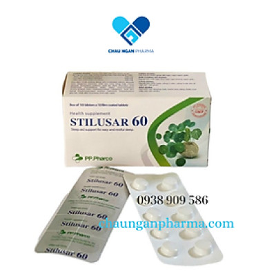 Hỗ trợ an thần - dễ ngũ - ngủ ngon giấc  STILUSAR 60 - Hộp 100 viên