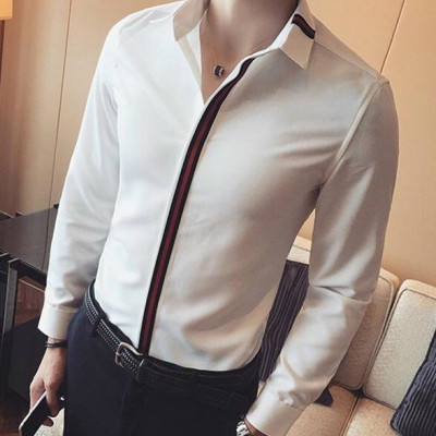 Áo sơ mi nam viền đen đỏ giữa