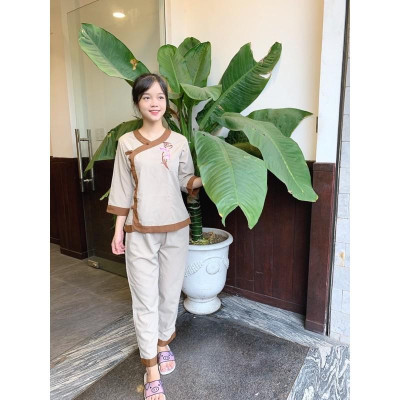 Đồ Lam Đi Chùa #Pháp Phục Phật Giáo#Cổ Tim Nữ s2