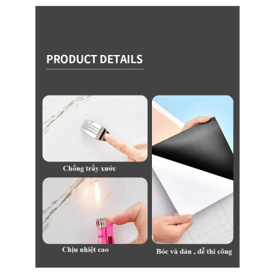 Bộ 5 Tấm Xốp Dán Tường 3D PVC Vân Đá Trắng Chỉ Vàng 60x30cm Keo Sẵn Dày 2,5mm Cao Cấp, Sang trọng