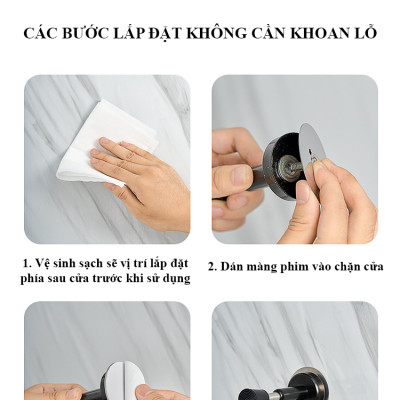 Chặn Cửa Lò Xo Chống Va Đập Cửa KUNBE Kèm Đệm Cao Su Giảm Chấn, Chống Sập Cửa