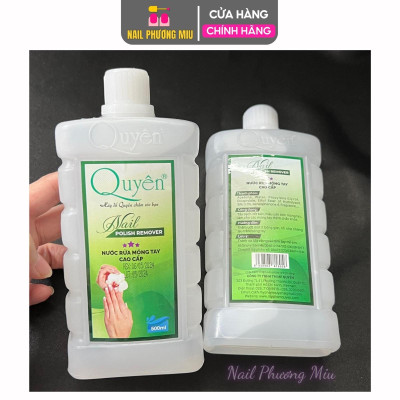 Nước Rửa Móng Axeton Quyên 500ml, Dung Dịch Rửa Móng Chuyên Làm Nail Sạch Nhanh, Axetol Mùi Dễ Chịu, Axetol Phá Gel Nail Phương Miu Nữ Women