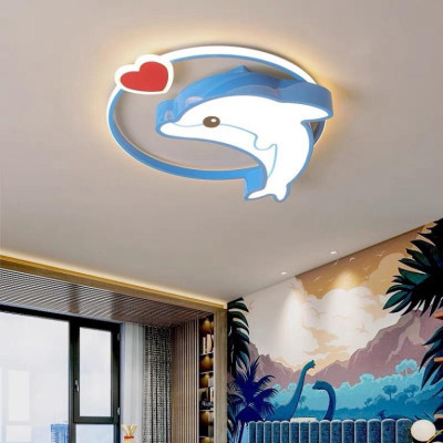 Đèn trần  phong trẻ em,Đèn trần hình cá heo xanh DT