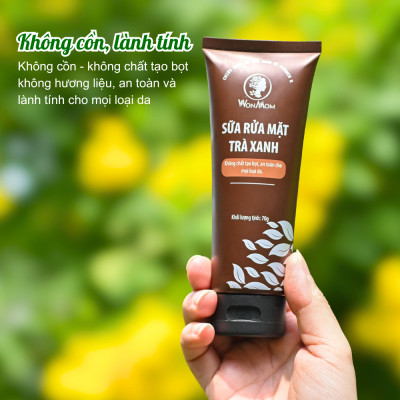 Bộ dưỡng da mặt organic, làm sạch da, ngăn ngừa mụn, trắng sáng da mặt Wonmom ( 1 sữa rửa mặt + 1 serum vitamin C )