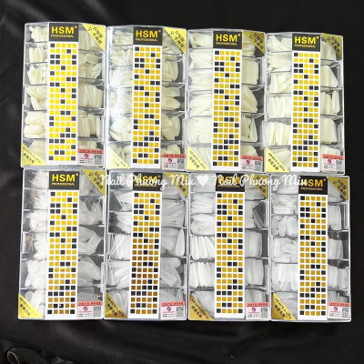 Móng Úp Tay HSM 500 Móng, Đủ Size, Nhiều Form Vuông Thang Tròn Nhọn, Nhựa Trong Đục, Làm Nail Đa Dạng Và Sáng Tạo bộ nail giả dáng bầu