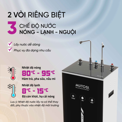 [Miễn phí vận chuyển & lắp đặt] Máy lọc nước nóng lạnh nguội 10 lõi. Hàng chính hãng Mutosi MP-M1011