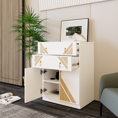 [Happy Home Furniture] CHARIS , Tủ lưu trữ 2 cửa mở - 2 ngăn kéo , 60cm x 40cm x 80cm ( DxRxC), TCM_119