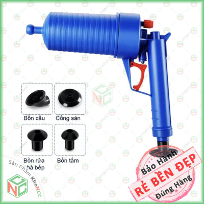 (Thoáng Sạch) Bộ Súng Bắn Thông Tắc Cống KhoNCC Hàng Chính Hãng - Bằng Khí Nén Thông Hút Bể Phốt - Thoát Sàn - Chậu Rửa - Hố Ga - KLM-STTCMX