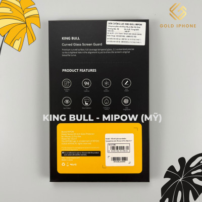 Kính cường lực King Bull Mipow (Mỹ) BJ321/BJ213/BJ211 Trong suốt Full màn hình - Hàng chính hãng