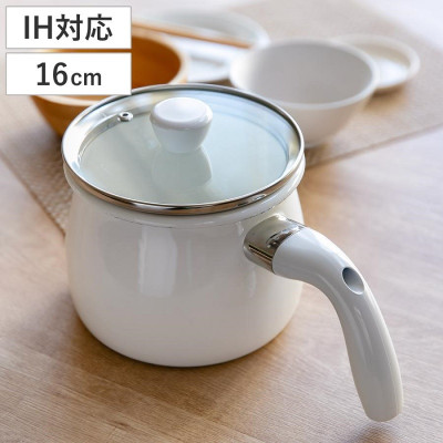 Nồi đa năng tráng men Pearl Metal Bianco 16cm (2.0L) - Hàng Nhập khẩu Nội Địa Nhật Bản