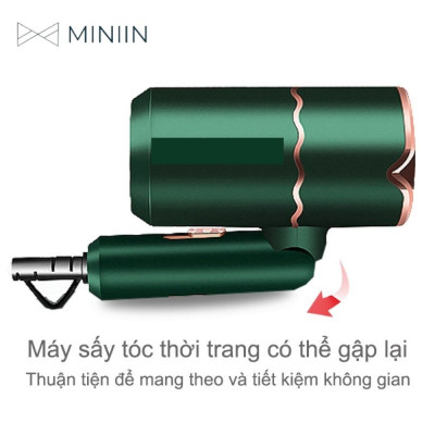 ​​​​​​Máy Sấy Tóc Gấp Gọn Cao Cấp Chế Độ Nóng Lạnh Hàng Loại Chuẩn Chính Hãng MINIIN Kiểu Dáng Hàn Quốc Sang Trọng Tinh Tế Công Suất Lớn Chuyên Dụng Tại Nhà Và Salon- Bổ Sung Ion Dưỡng Ẩm, Làm Mềm Mượt Tóc -Động Cơ Êm Ái, Ổn Định 