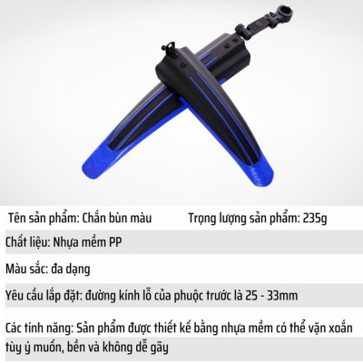 Bộ Chắn Bùn Xe Đạp Thể Thao Cho Cả Bánh Trước Và Bánh Sau - Hàng chính hãng dododios