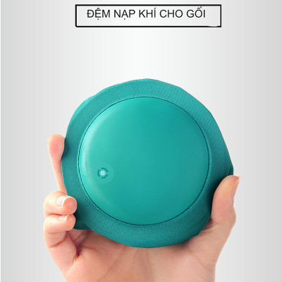 Gối hơi kê cổ bơm tự động, mềm mại, thiết kế hình chữ U giúp giảm đau cổ, có nút cài, phù hợp cho văn phòng và du lịch  Phượt Dã Ngoại Đi Chơi Quà Tặng Nam Nữ