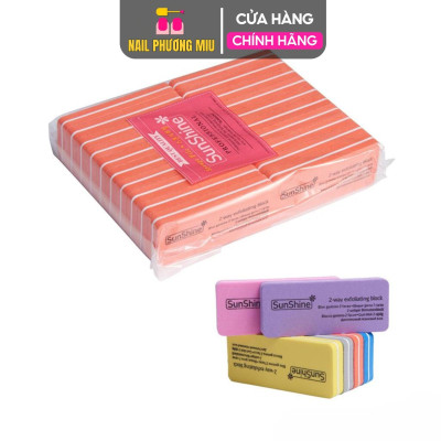 Phao Dũa Móng Mịn Sunshine Thanh Dài Ngắn, Phào Dũa 2 Mặt Sunshine Làm Nail (Màu Ngẫu Nhiên) Nail Phương Miu Nữ Women