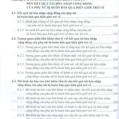 Sách - Khó khăn tâm lý và kết quả tái hòa nhập cộng đồng của phụ nữ bị buôn bán qua biên giới trở về (Sách chuyên khảo)
