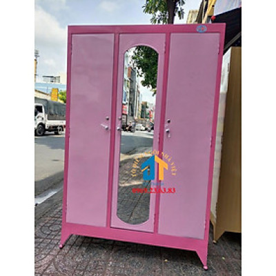 Tủ sắt quần áo 1m2x1m8 màu hồng