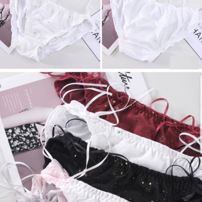 Combo 5 Quần Lót Nữ Lụa Tơ Công Chúa S67 – Mềm Mịn, Họa Tiết Ngôi Sao, Dây Rút