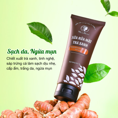 Bộ trắng da, sạch mụn nám cao cấp Wonmom ( Sữa rửa mặt+ Scrub nghệ+ Kem nghệ tươi + Serum mụn + Mặt nạ nghệ + Xông mặt )