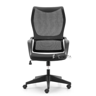 Ghế văn phòng hiện đại lưng cao CM4546-M Ghế làm việc lưng lưới nhập khẩu nâng hạ gật gù chân xoay nhựa màu đen
