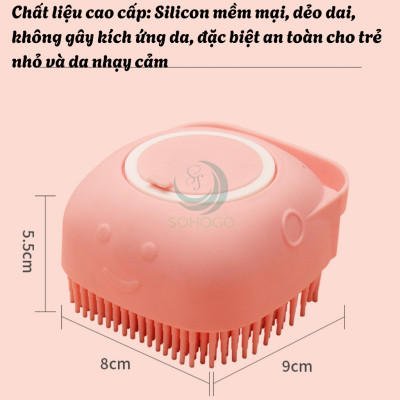 Bàn Chải Tắm Hình Thú Đáng Yêu Cho Bé – Chăm Sóc Da Nhẹ Nhàng Dụng Cụ Tắm Gội Silicon Đa Năng – Bóp Là Ra Bọt Cọ Tắm Silicon Tạo Bọt Có Hộp Đựng Xà Phòng Bàn Chải Massage Cơ Thể Silicon Mềm – Không Cần Tạo Bọt Tay