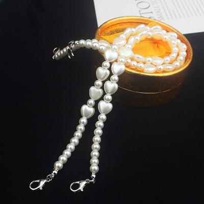 Dây đeo áo ngực dây áo bra dây áo nịt ngực mix trái tim và hạt châu nhân tạo độc đáo