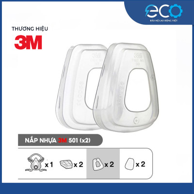 Bộ mặt nạ phòng độc 3M 6100/6200 với phin lọc 6006 kết hợp tấm lọc bụi 5N11 cùng nắp giữ 501 (7 món)