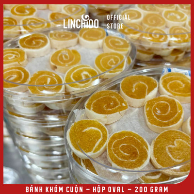Bánh Khóm Cuộn - Đặc Sản Đồng Tháp - Hộp Oval - 200 Gram