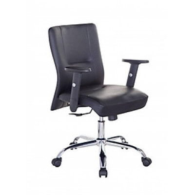 Ghế Trưởng Phòng Tay Ốp Gỗ Chân Thép Mạ Cao Cấp IBIE IB311 - Đen