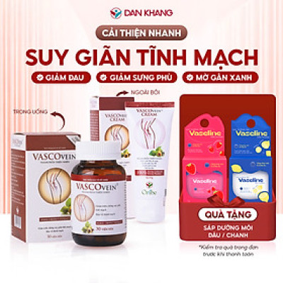 Bộ Sản Phẩm Hỗ Trợ Bệnh Suy Giãn Tĩnh Mạch Vascovein (Viên uống & Kem thoa)