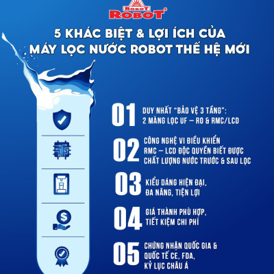 Máy Lọc Nước ROBOT Nóng Nguội Spring Pro 9GH-UR Sử Dụng Công Nghệ R.O + U.F - Hàng Chính Hãng